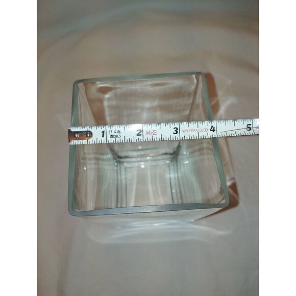 Clear Glass Square Column Vase 8" x 4" - Picture 2 of 5